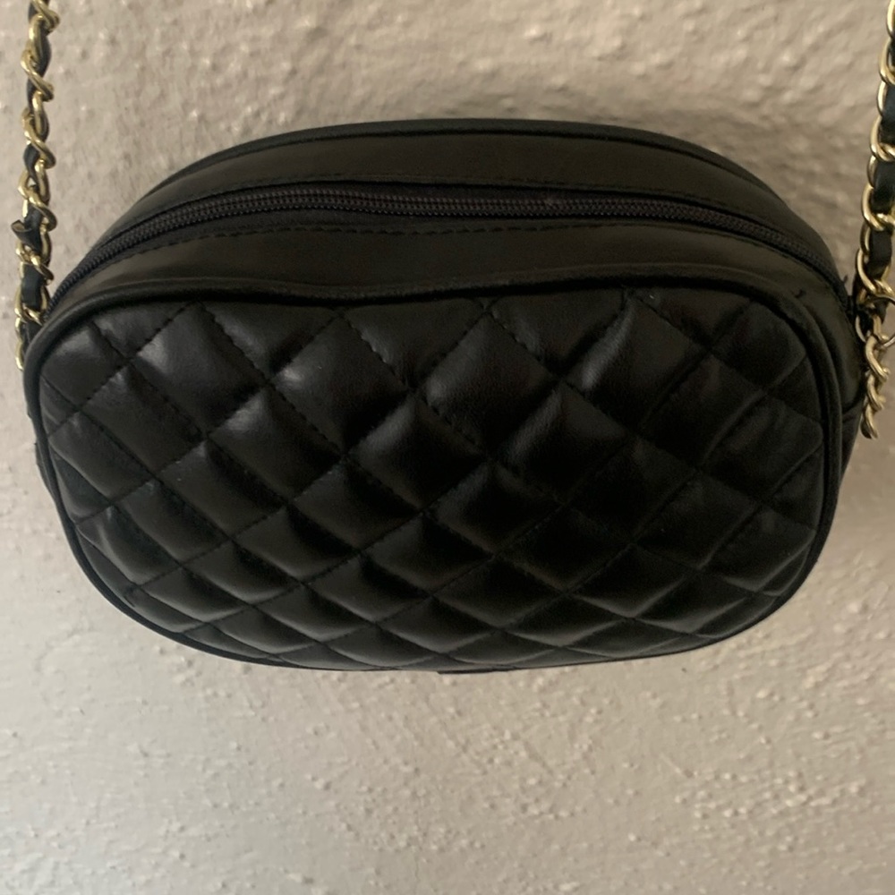 Black, Quilted belt bag